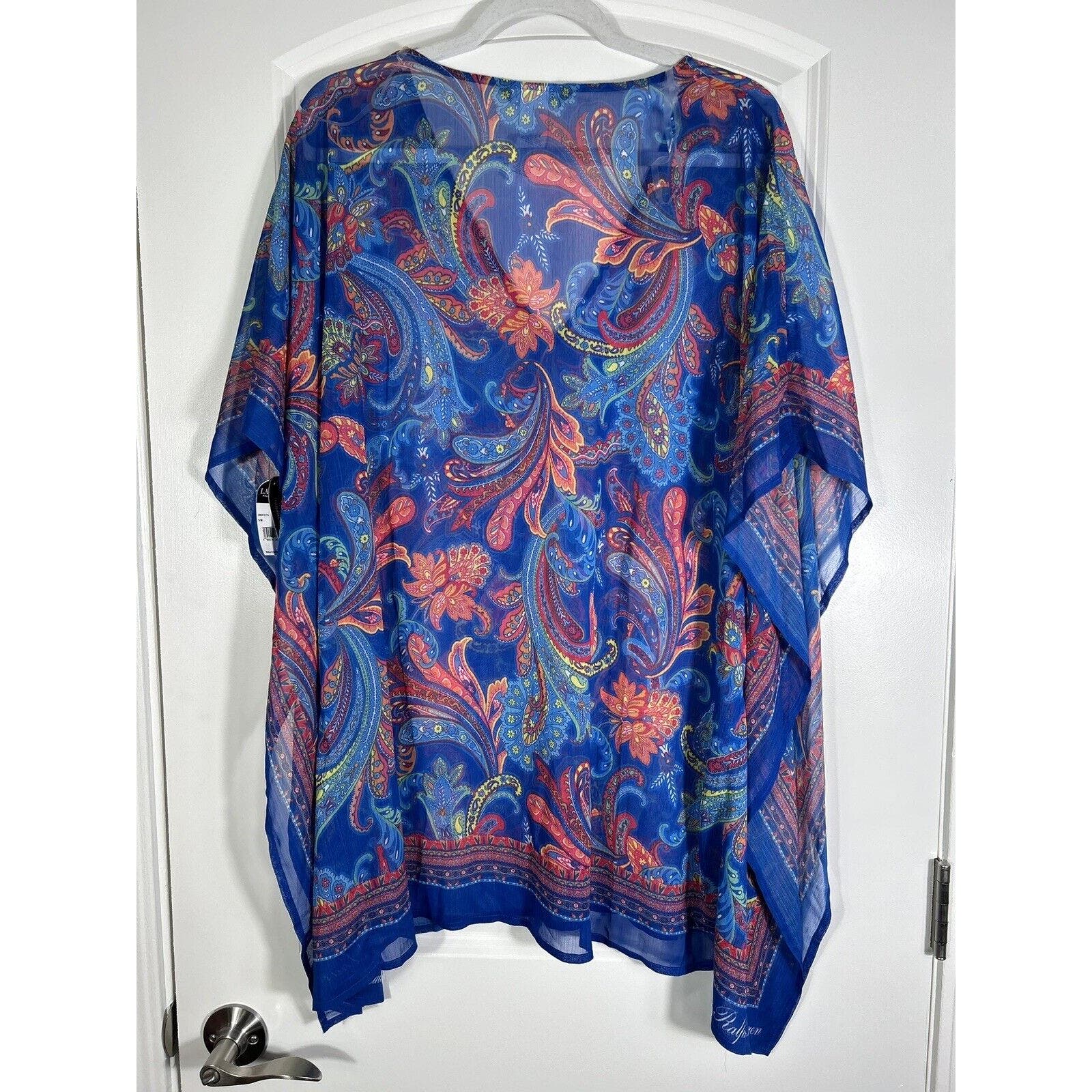 Lauren Ralph Lauren Chiffon Tunic Paisley Cover Up Sz S/M NWT