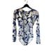 Kate Spade Swimsuit Paddle Rash Guard Long Sleeve Small NWT Blue