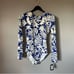 Kate Spade Swimsuit Paddle Rash Guard Long Sleeve Small NWT Blue