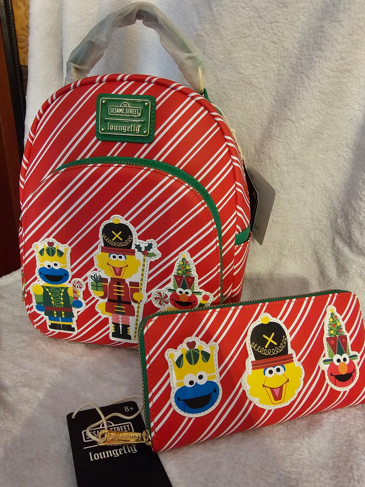 SeaWorld Parks Loungefly Mini Backpack - Sesame Street Nutcracker & matching wal