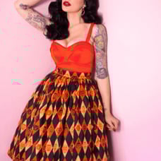 Ben Cooper Vixen Swing Skirt in Trick or Treat Print