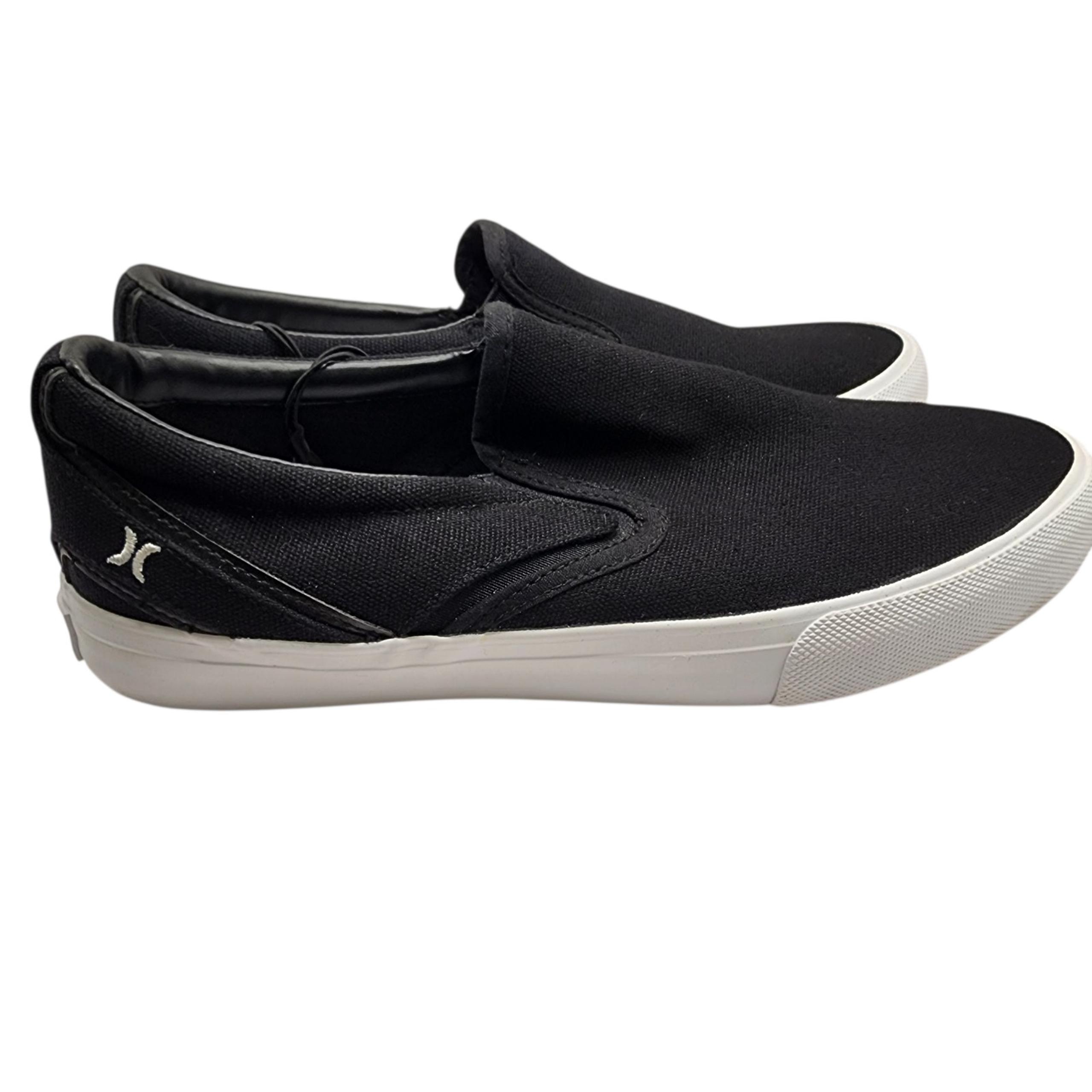 Hurley mens arlo slip canvas low top slip on shoes black size 9 new