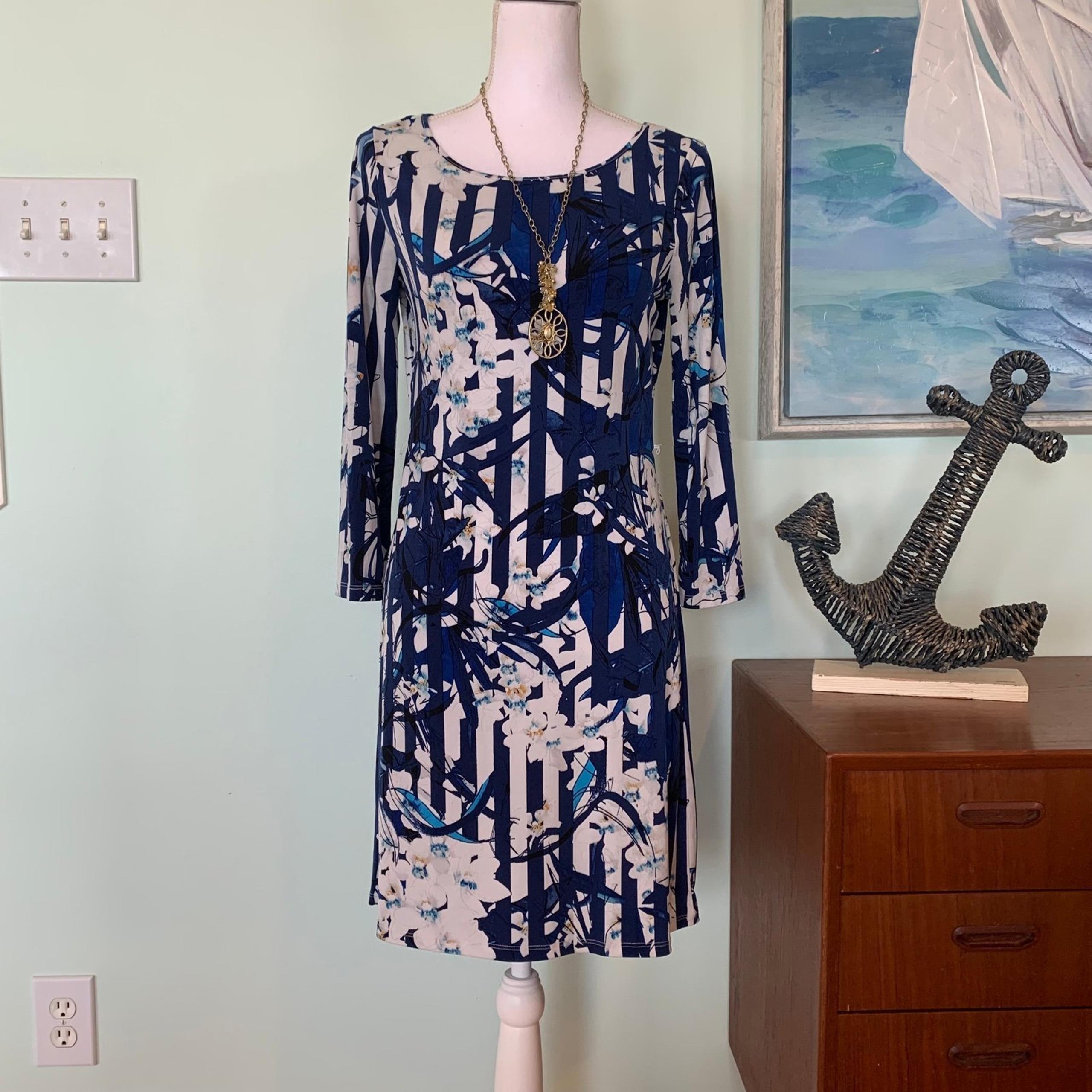 Ivanka Trump Striped Floral Career Dress XS