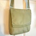 TUMI Green Ballistic Nylon Leather Trim Slim Flap Messenger Travel Crossbody