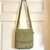 TUMI Green Ballistic Nylon Leather Trim Slim Flap Messenger Travel Crossbody