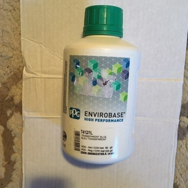 PPG Refinish Envirobase High Performance 1 Liter Transparent Blue Paint T412-1L