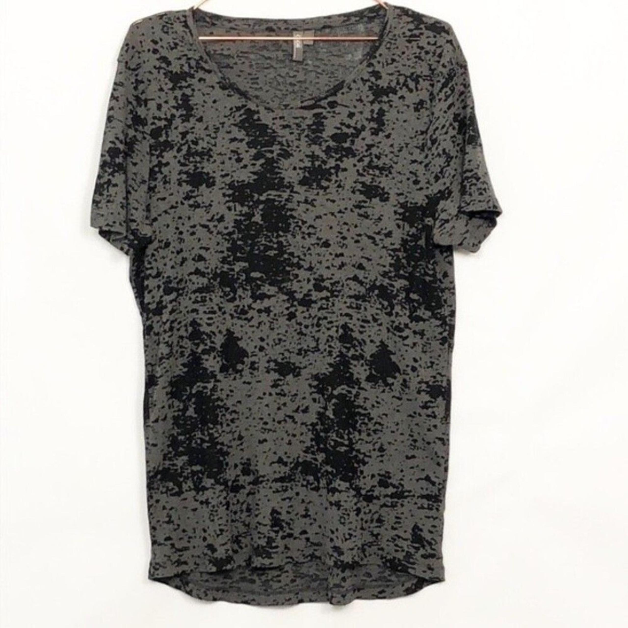 ASOS Short Sleeve Rib Knit Scoop Neck Splatter Top New Condition Large
