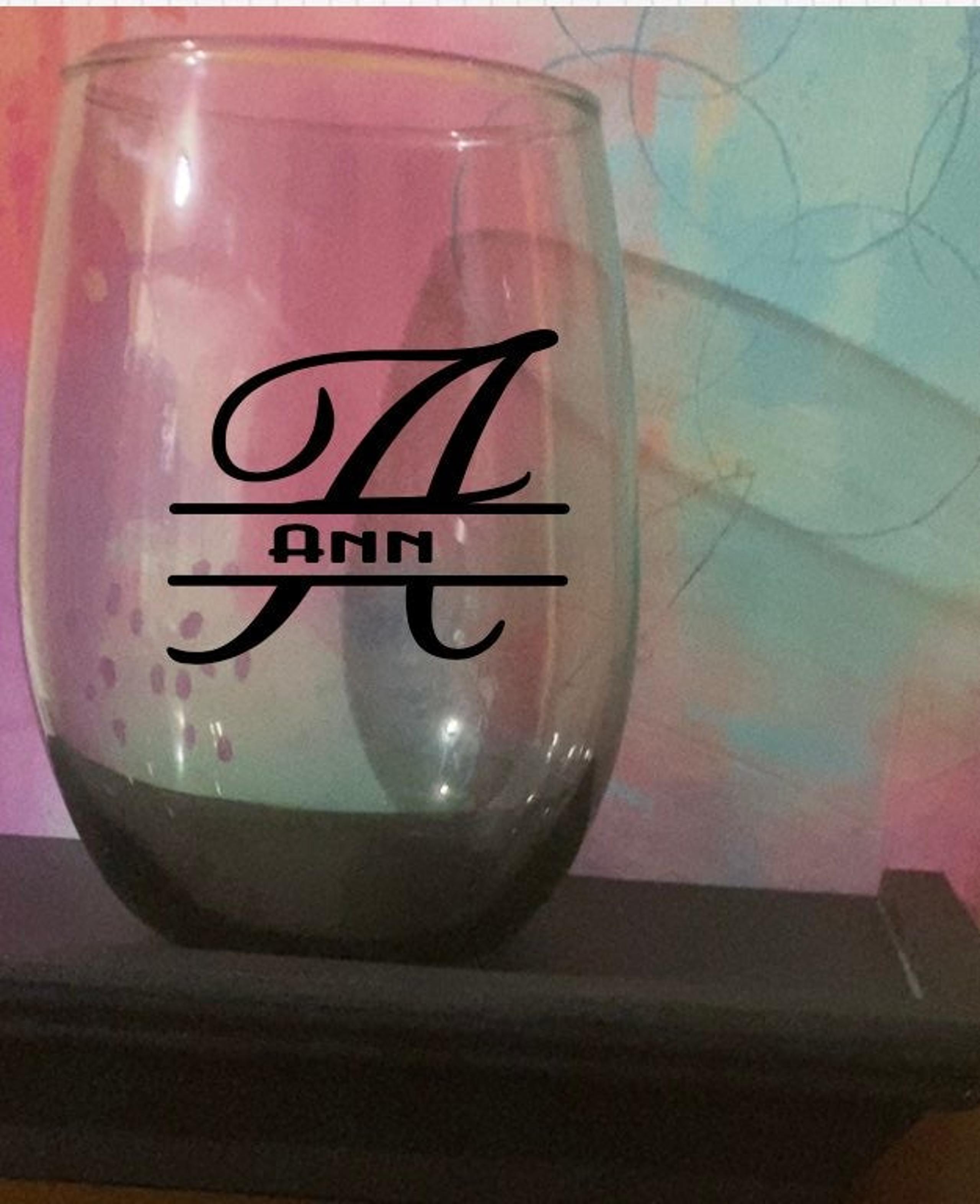 Stemless wine glass (personalized)