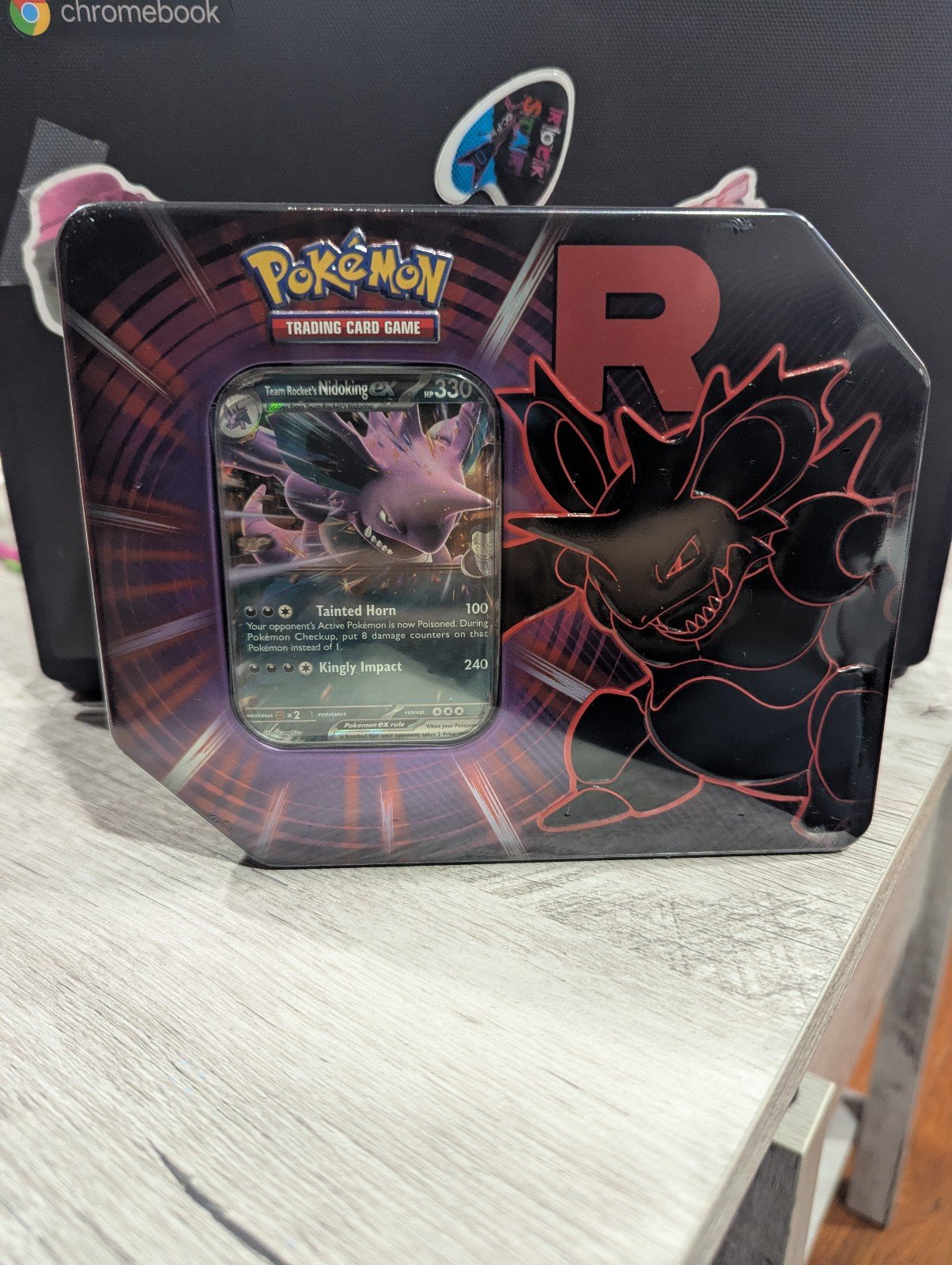 Pokemon Destined Rivals Team Rocket Tin Nidoking Sealed