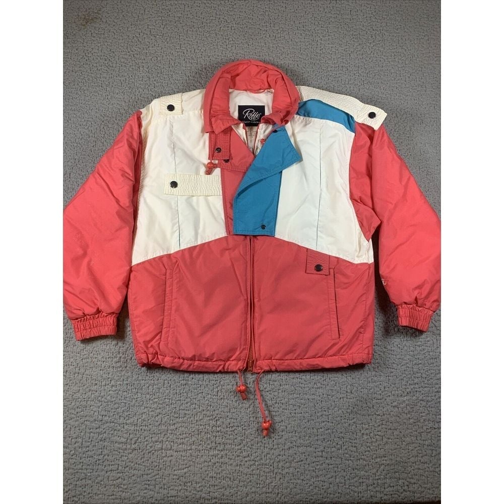 VTG Robbe Women's Ski-Jacket USA 3M Thinsulate Sz 8 Medium Colorful Bright 80s