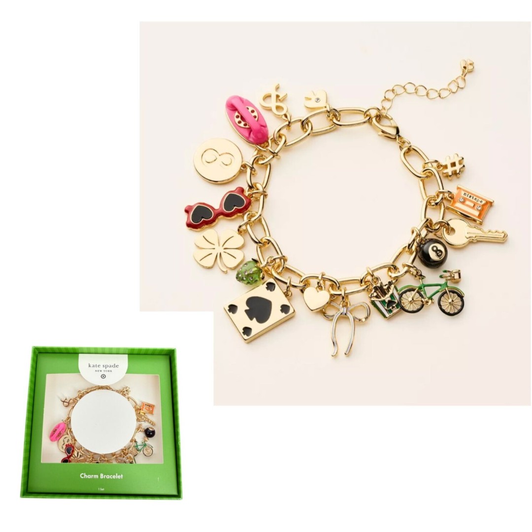 IN HAND Kate Spade x Target Novelty Chunky Lucky Charm Bracelet Link Summer NWT