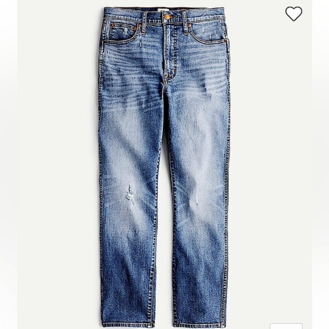 J Crew 10” High Rise Vintage Straight Jeans in Surf Storm Wash Size 26