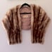 Vintage Papathoma Bros Mink Stole Wrap Fur Shrug Lined w/ Pockets Athens Greece