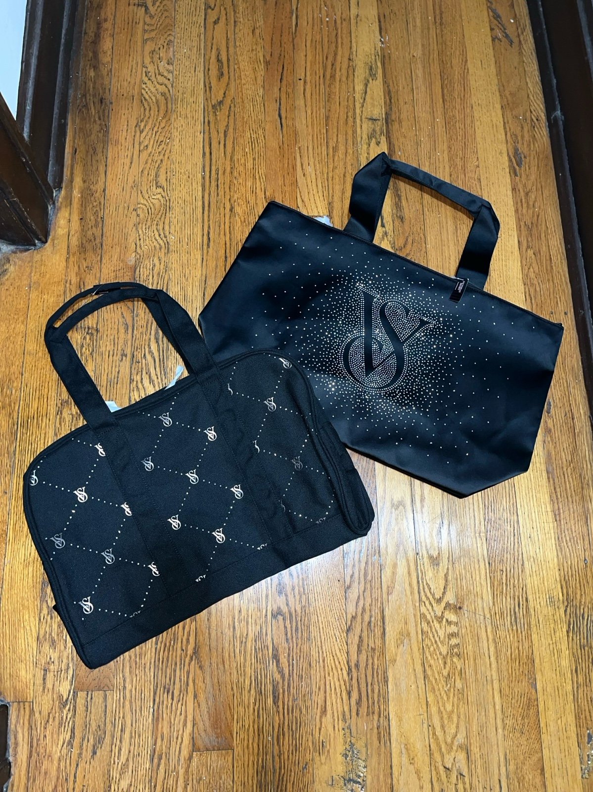 NWT black bling tote and duffle bag