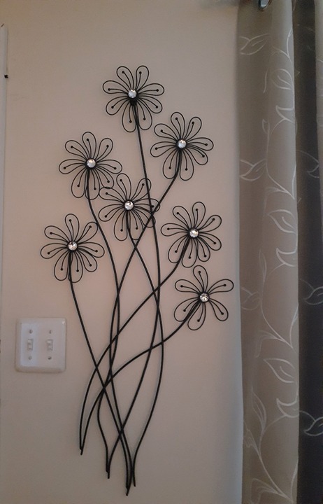 Metal Floral Home Wall Decor 3D Wire Wall Sculpture 40 x 19 x 1\
