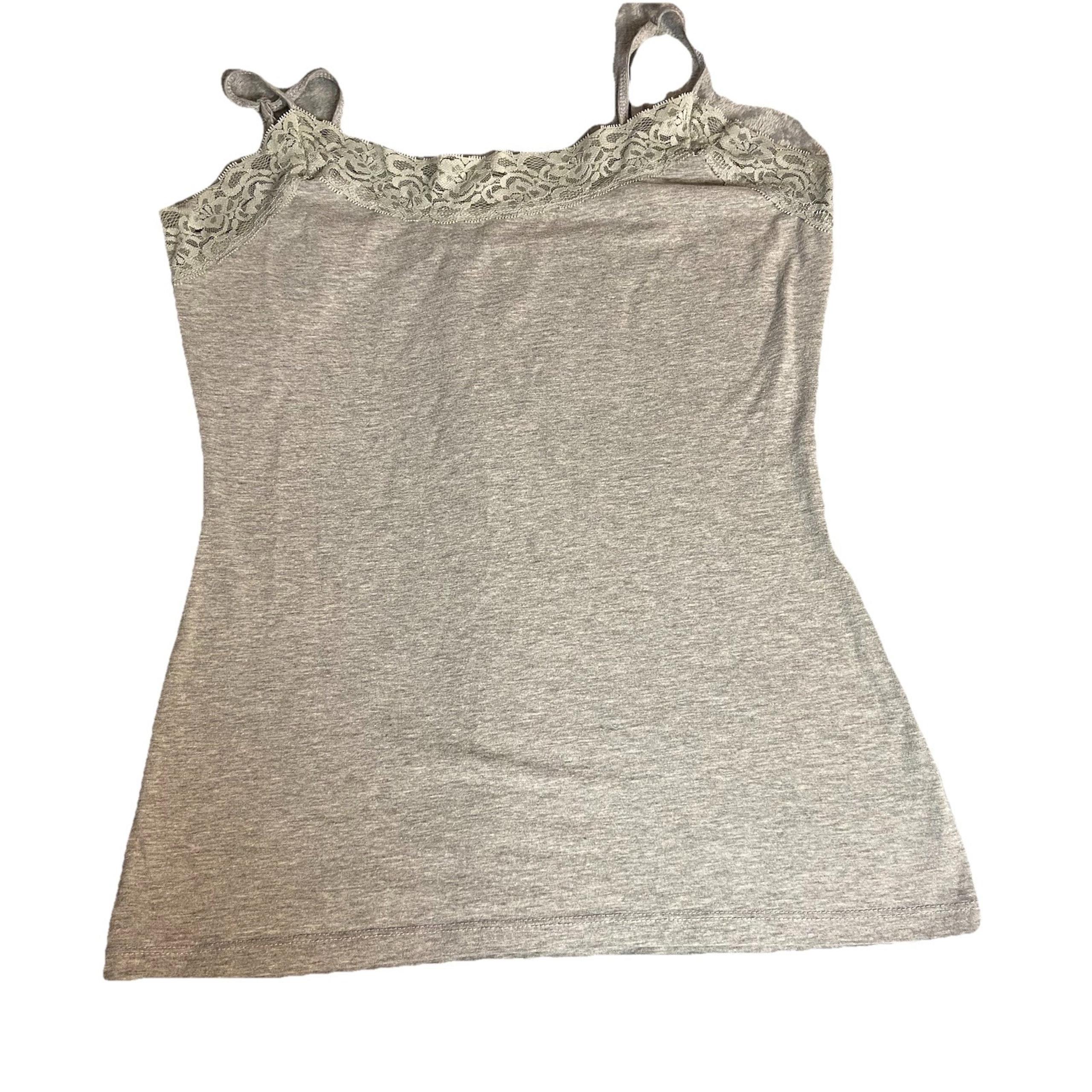 Dots Delicious Camisole Lace Heather Gray Tank Top Size XL Y2K Babydoll Cami