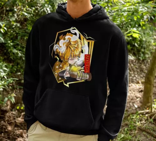 Demon Slayer Hoodie With Zenitsu, Nezuko, And Tanjiro