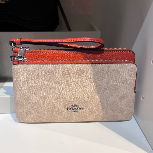 New coach Double Zip Wallet In Signature Canvas cx161