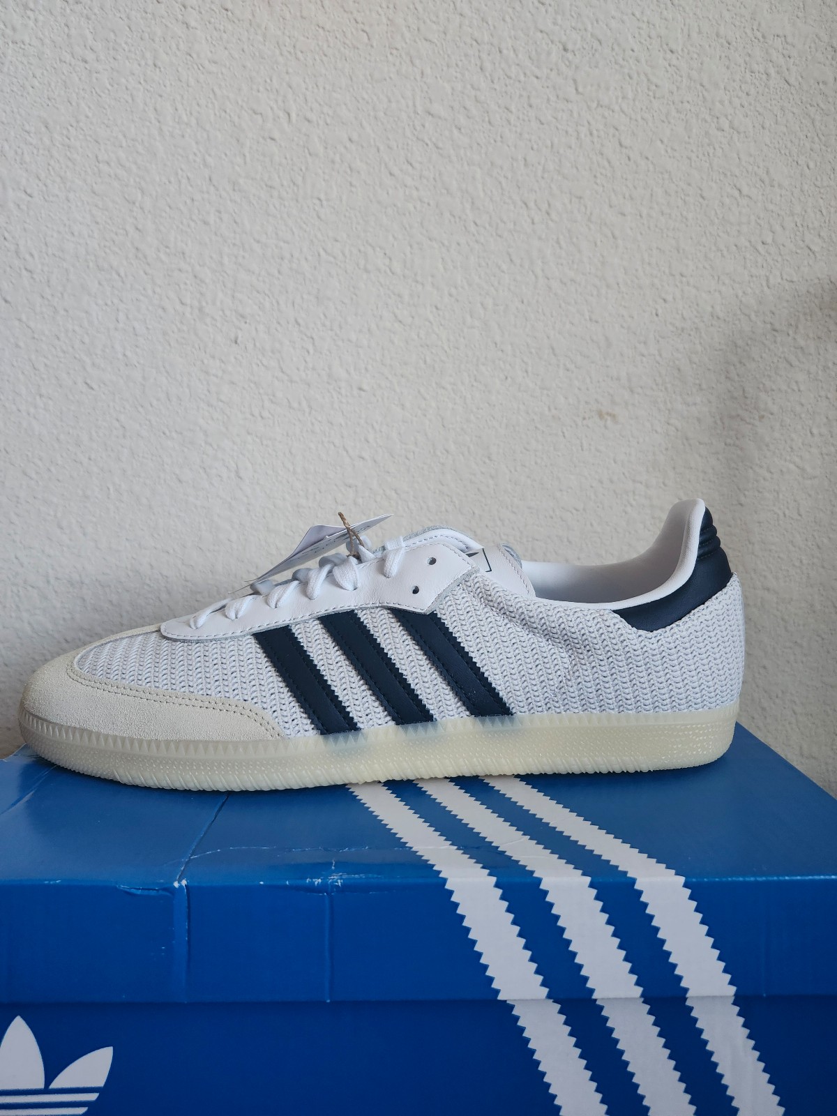 Adidas Samba OG Shoes White and Navy 11.5 Mens