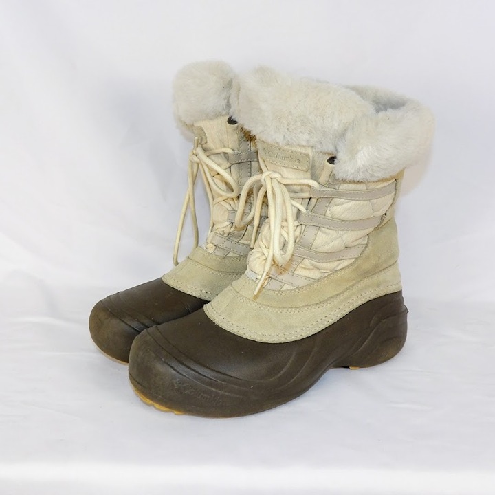 Columbia Sierra Summette 2 WP Cream and Brown Fur lined Boots Women's Size 7.5