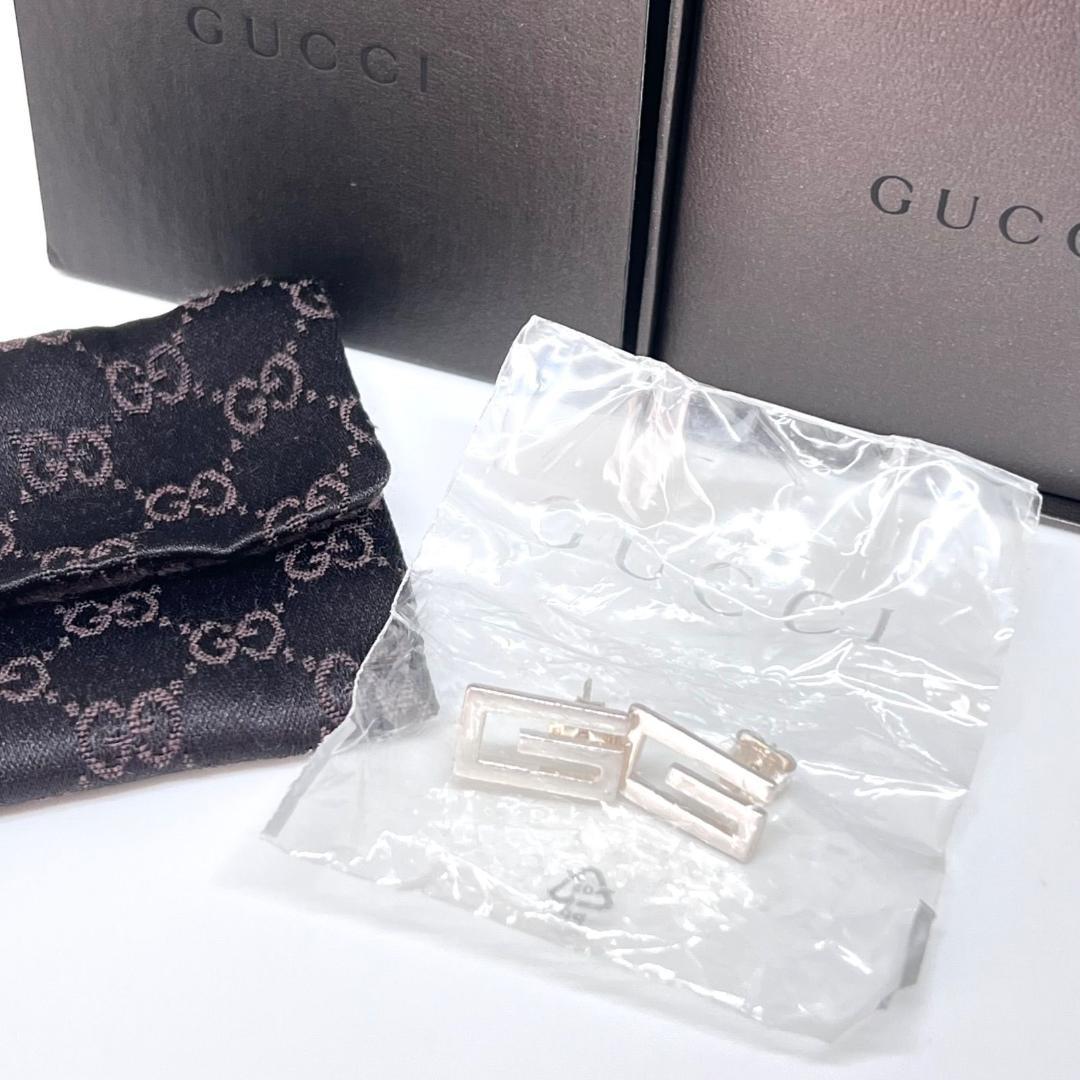 Unused ✨ Gucci Square G Logo Earrings Silver 925 with Bag and Box