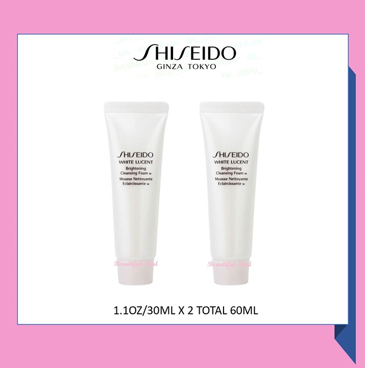 2X Shiseido White Lucent Brightening Cleansing Foam 1.1oz/30ml total60ml