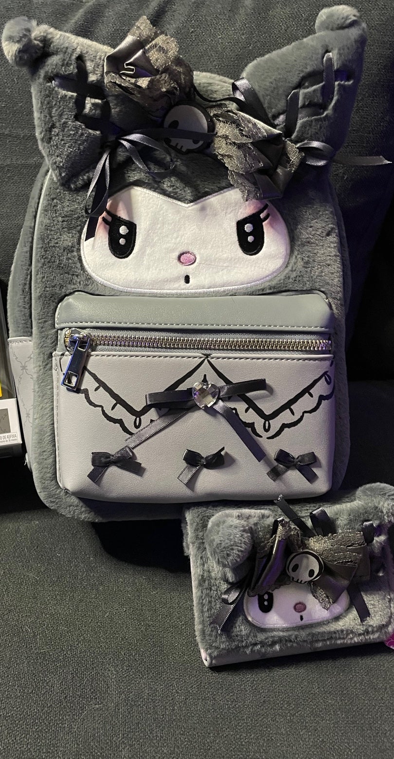 Sanrio Kuromi Lolita Backpack & Matching Mini Wallet Bundle
