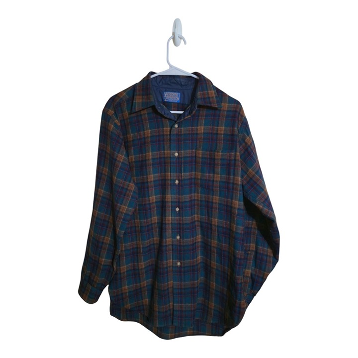 Vtg Pendleton Shirt Men M Board Work Rancher Flannel Western Preppy Cowboy
