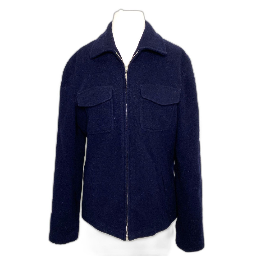 J. Crew Navy Blue Long Sleeve Wool Blend Zippered Bomber Office Siren Jacket M