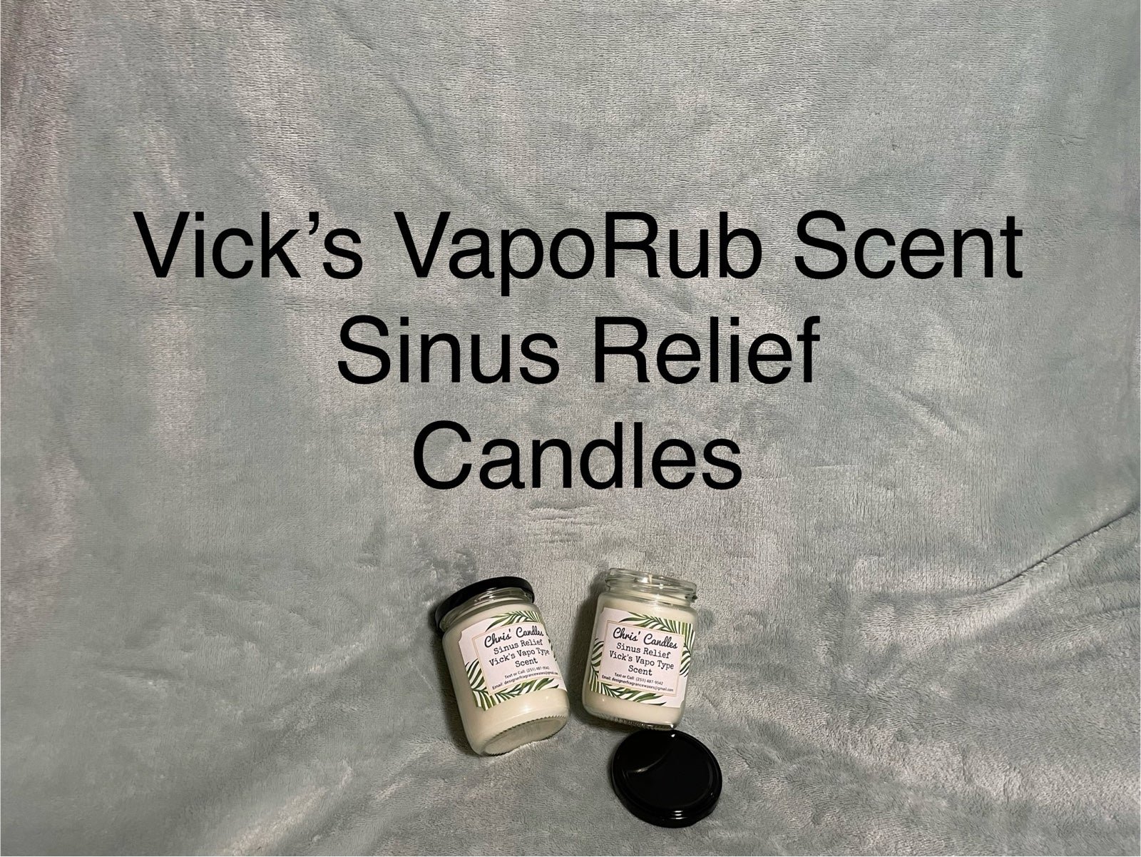 Two 8oz Vick’s VapoRub Scent Sinus Relief Candles