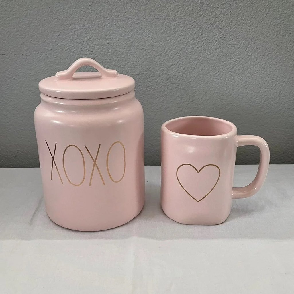 Rae Dunn Pink Gold Valentine's Day Bundle