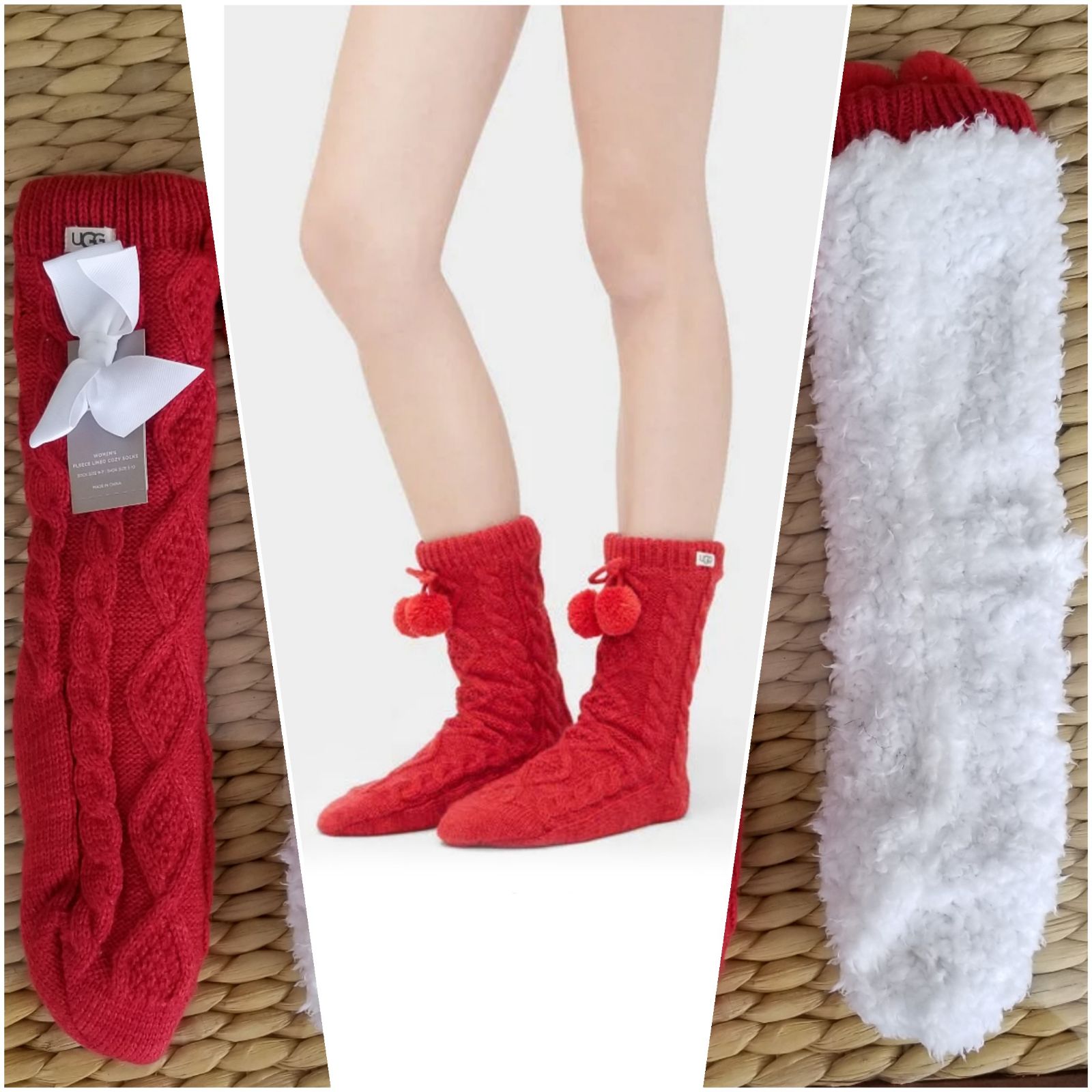 Ugg Women's pom pom fleece lined sock