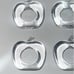 Bijan Set of 6 Vintage 1980s Clear Acrylic Lucite Apple Shaped Napkin Rings