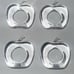 Bijan Set of 6 Vintage 1980s Clear Acrylic Lucite Apple Shaped Napkin Rings