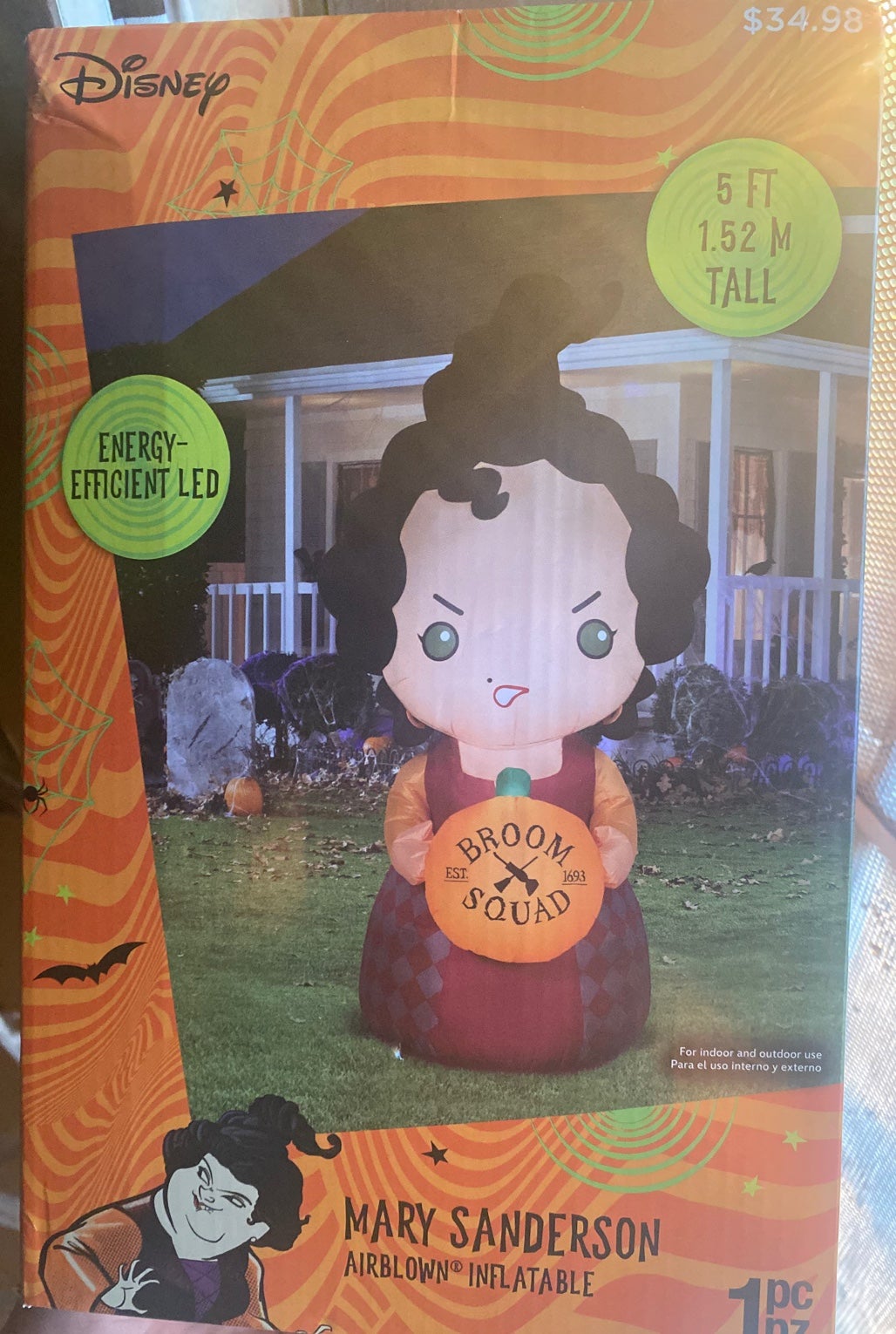 NEW Hocus Pocus Mary Sanderson 5’ Halloween Inflatable Yard Decoration