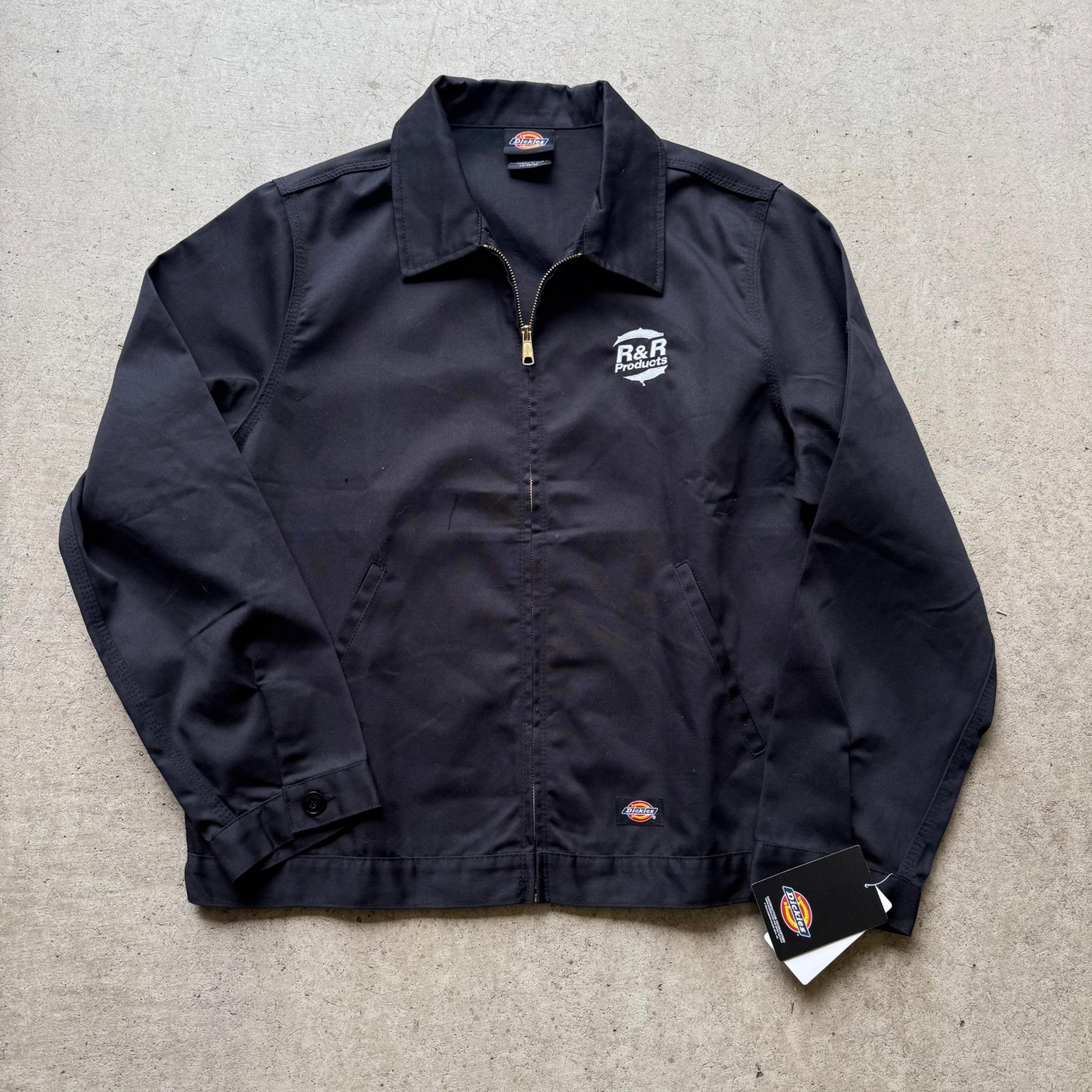 NWT Men's Dickies Black Zip Up Eisenhower Lightweight Work Skate Jacket Sz Large