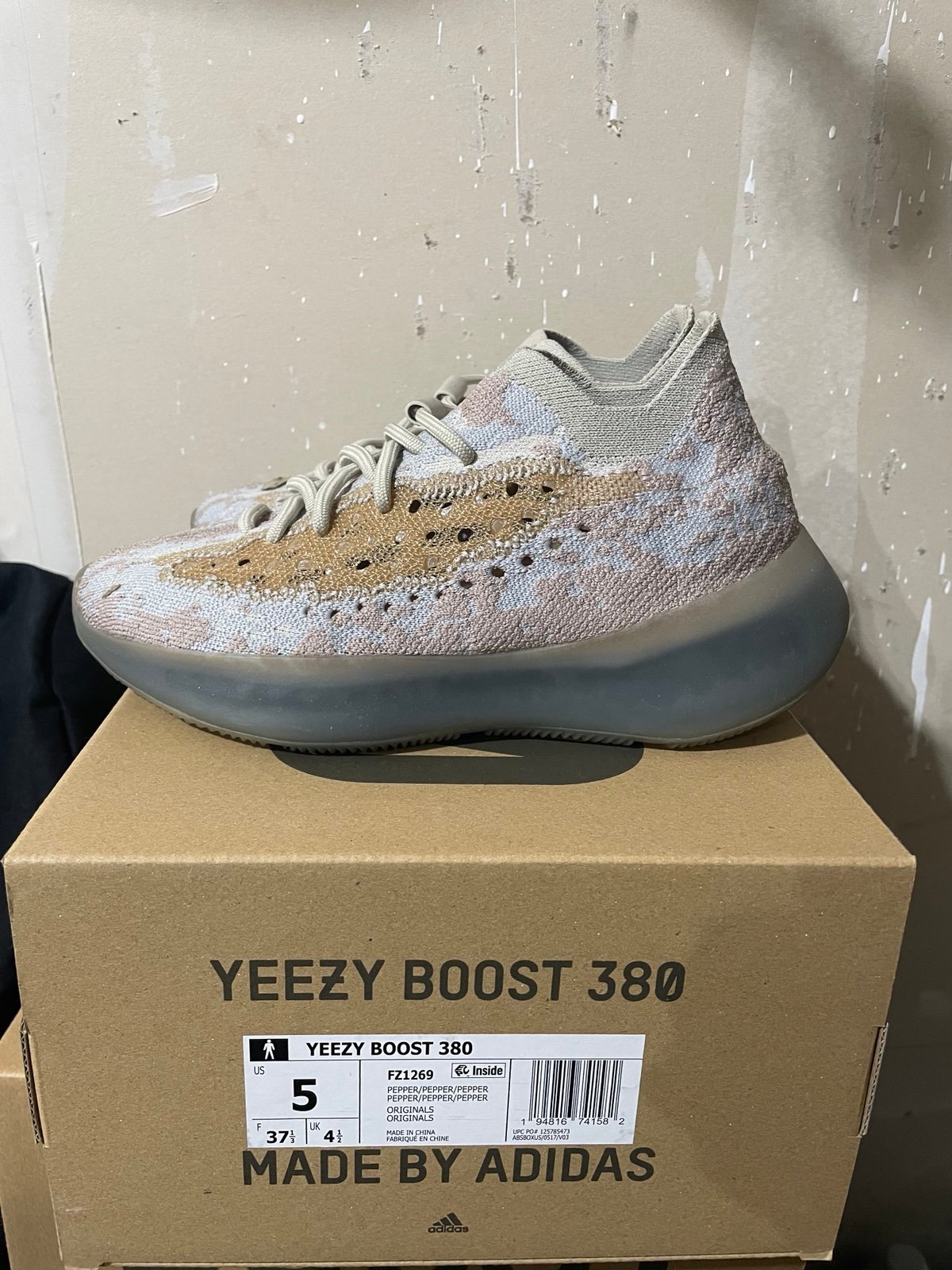 adidas Yeezy Boost 380 Pepper Non Reflective size 5M/6.5W with Original Box