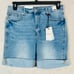 Judy Blue High Rise Tummy Control Wicking Jean Short Cuffed Size XL Blue NEW