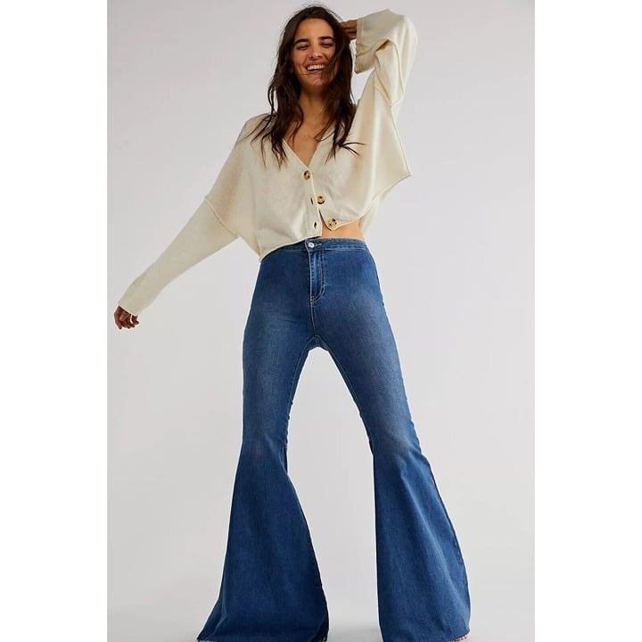 We The Free Just Float On Flare Jeans Jericho Blue Size 27
