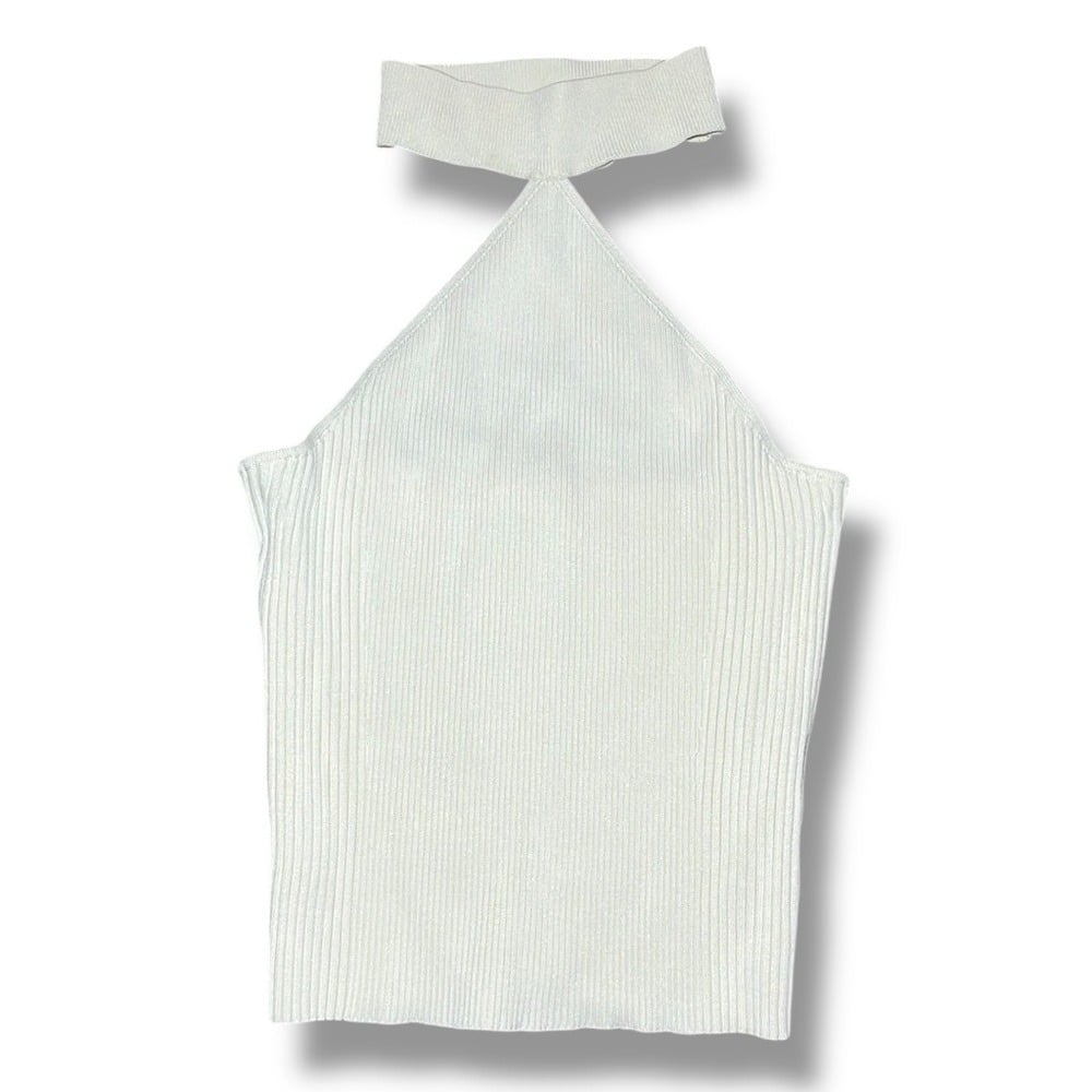 Jonathan Simkhai Ribbed Halter Too Off White Size Medium