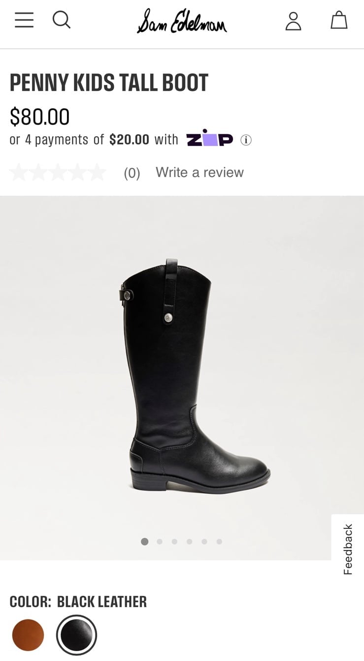 Kids black Sam Edelman Penny riding boots. Brand new!