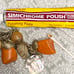 Vintage Orange Bakelite Mother of Pearl Shell Nautical Theme 7.5” Charm Bracelet