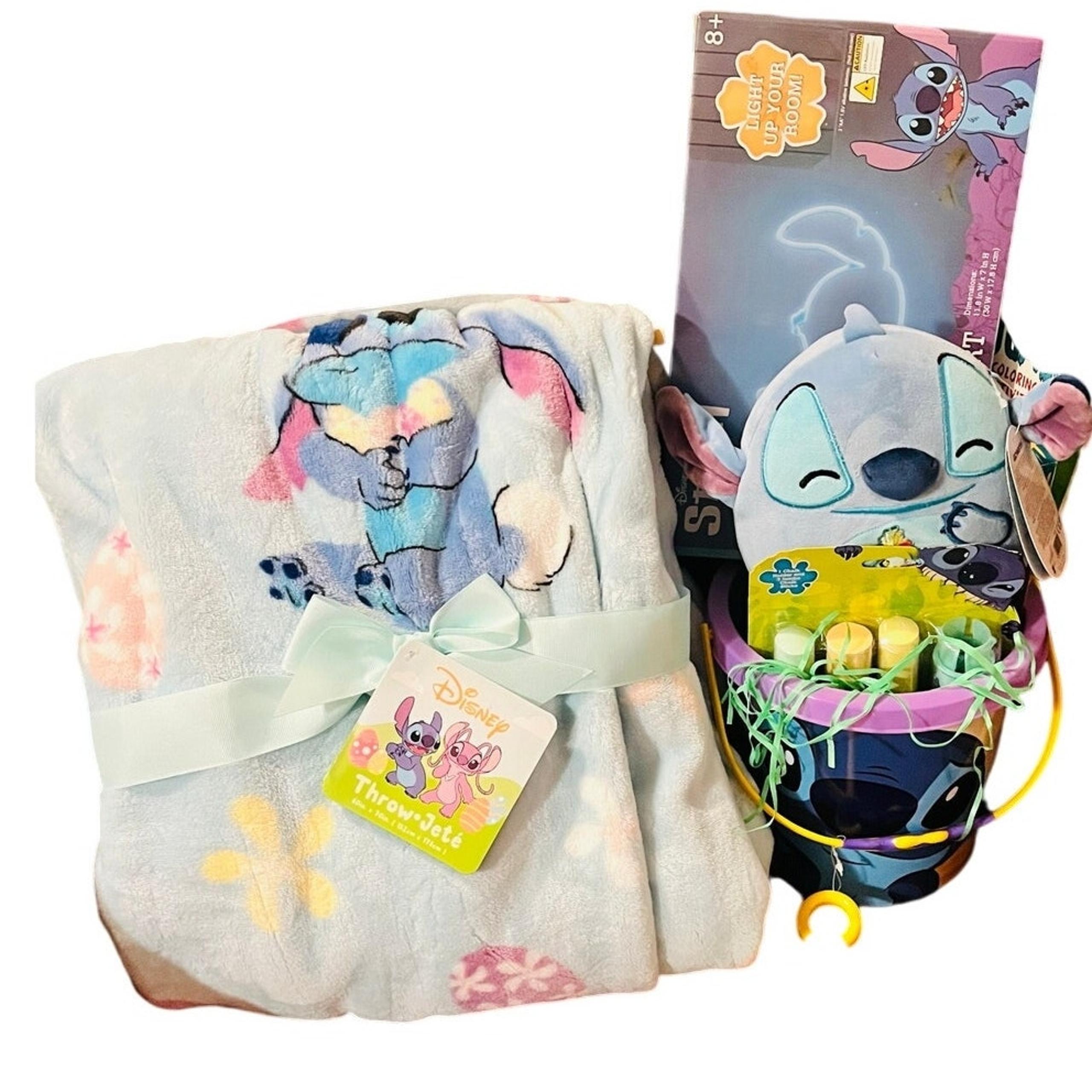 Stitch Easter bundle 60 by 70 throw it includes stitch, squishmallow, neon light