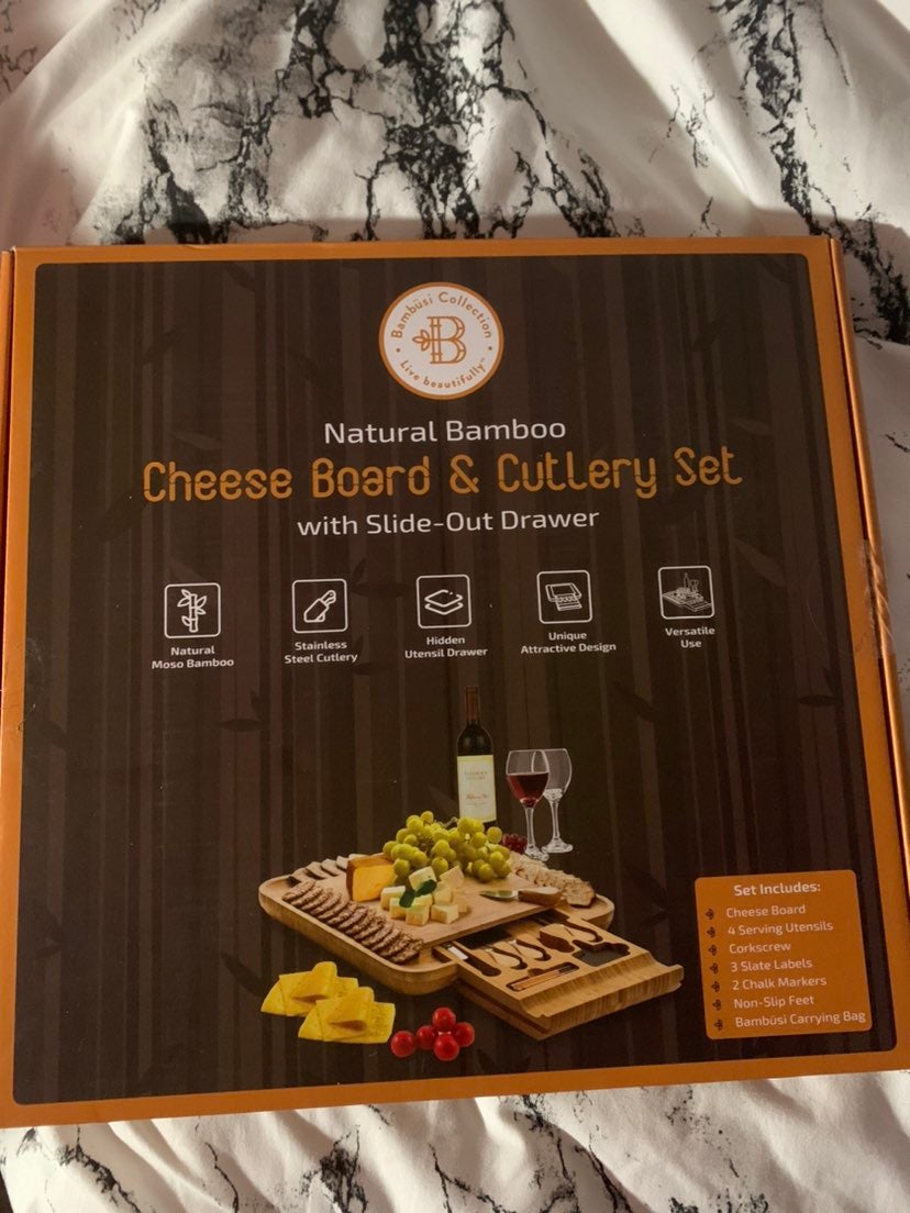 Bamboo Cheese Board & Cultery Set