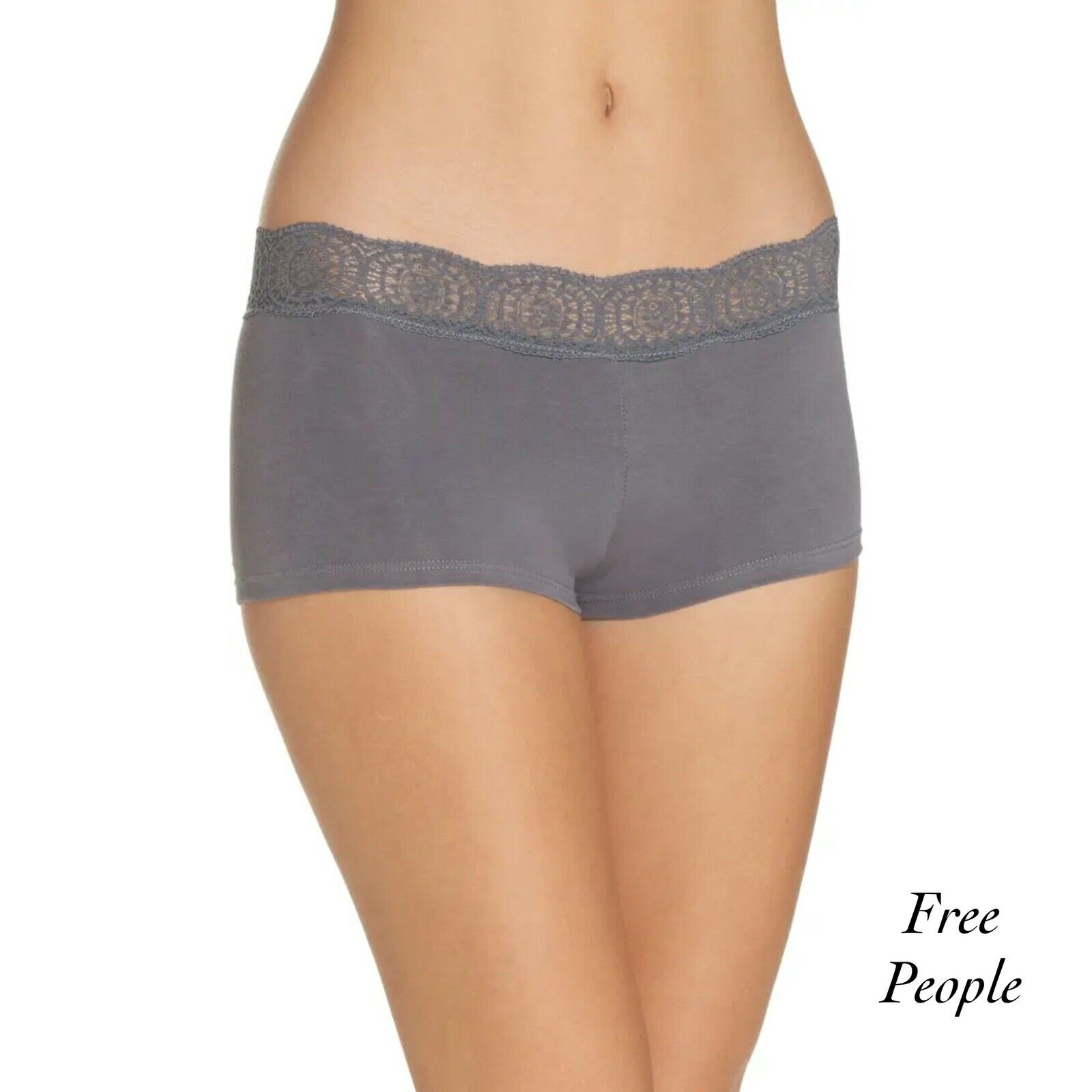 Free People Medallion Graphite Boy Shorts Underwear NWT Size XS Set of 3