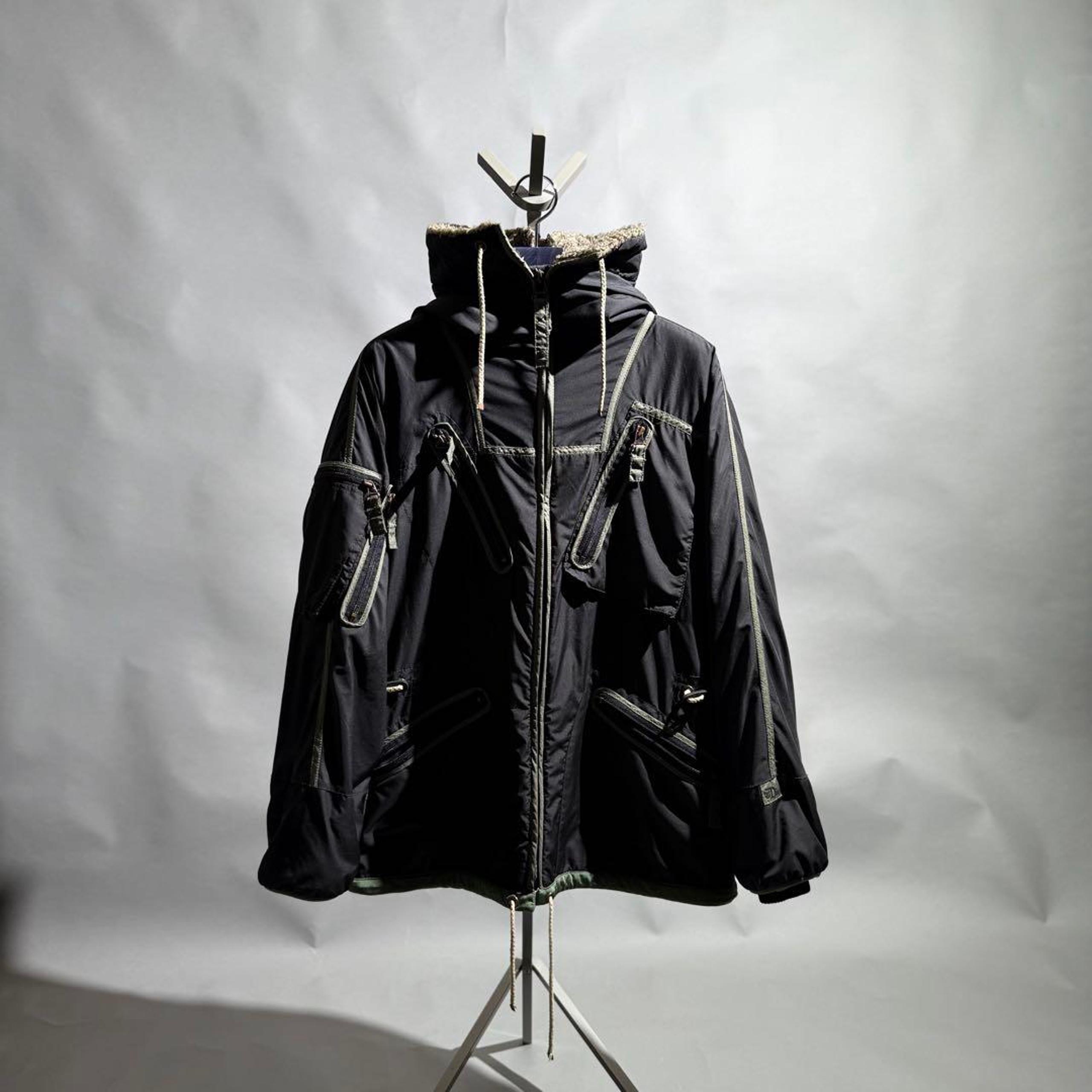 Vintage DIESEL N-3B padded boa coat, size S, black