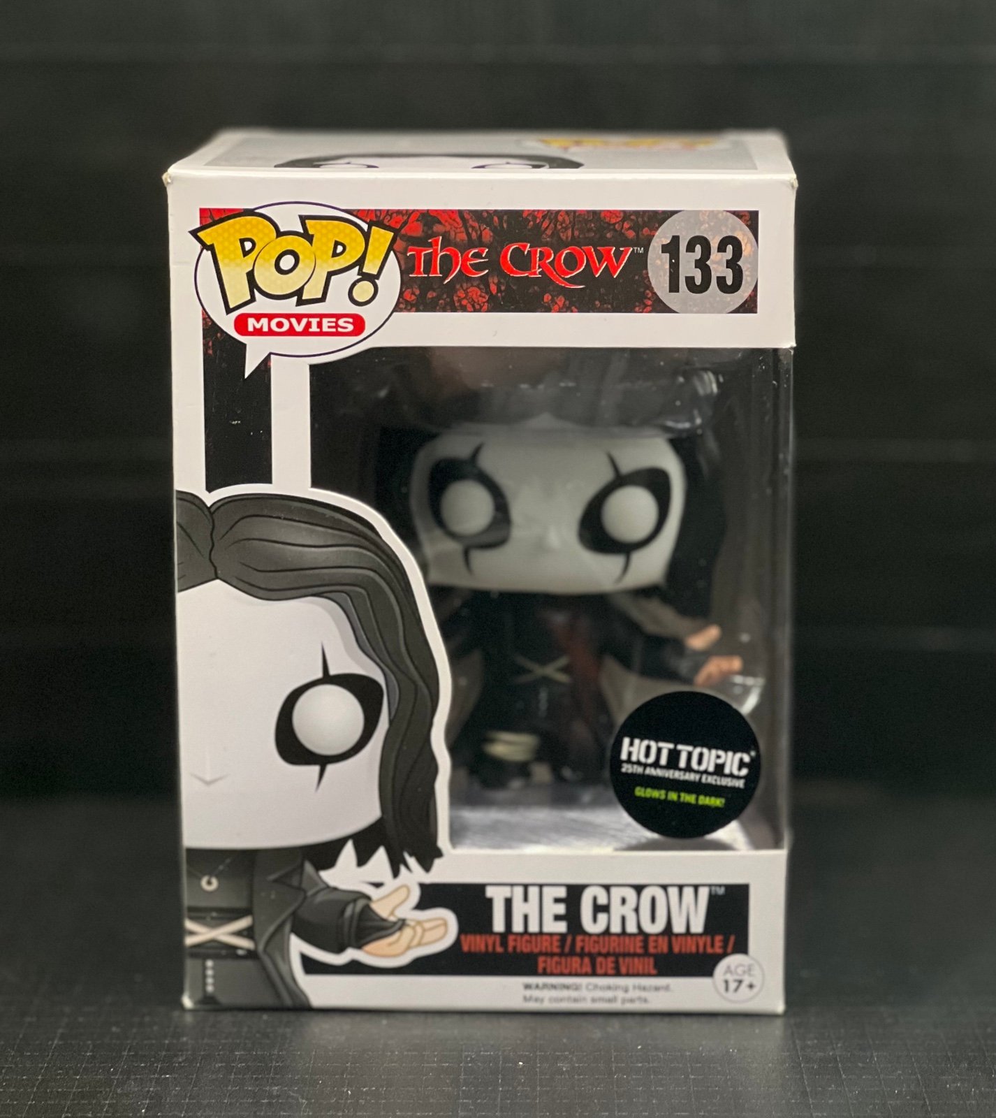 Funko Pop! Movies Horror The Crow #133 Eric Draven Hot Topic Exclusive Figure.