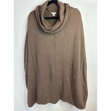 PureJill Brown Cotton & Cashmere Turtle Neck Pullover Sweater Size M/L