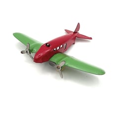 Vintage Wyandotte Pressed Steel twin enging Passenger plane 5” Long Rubber Tires