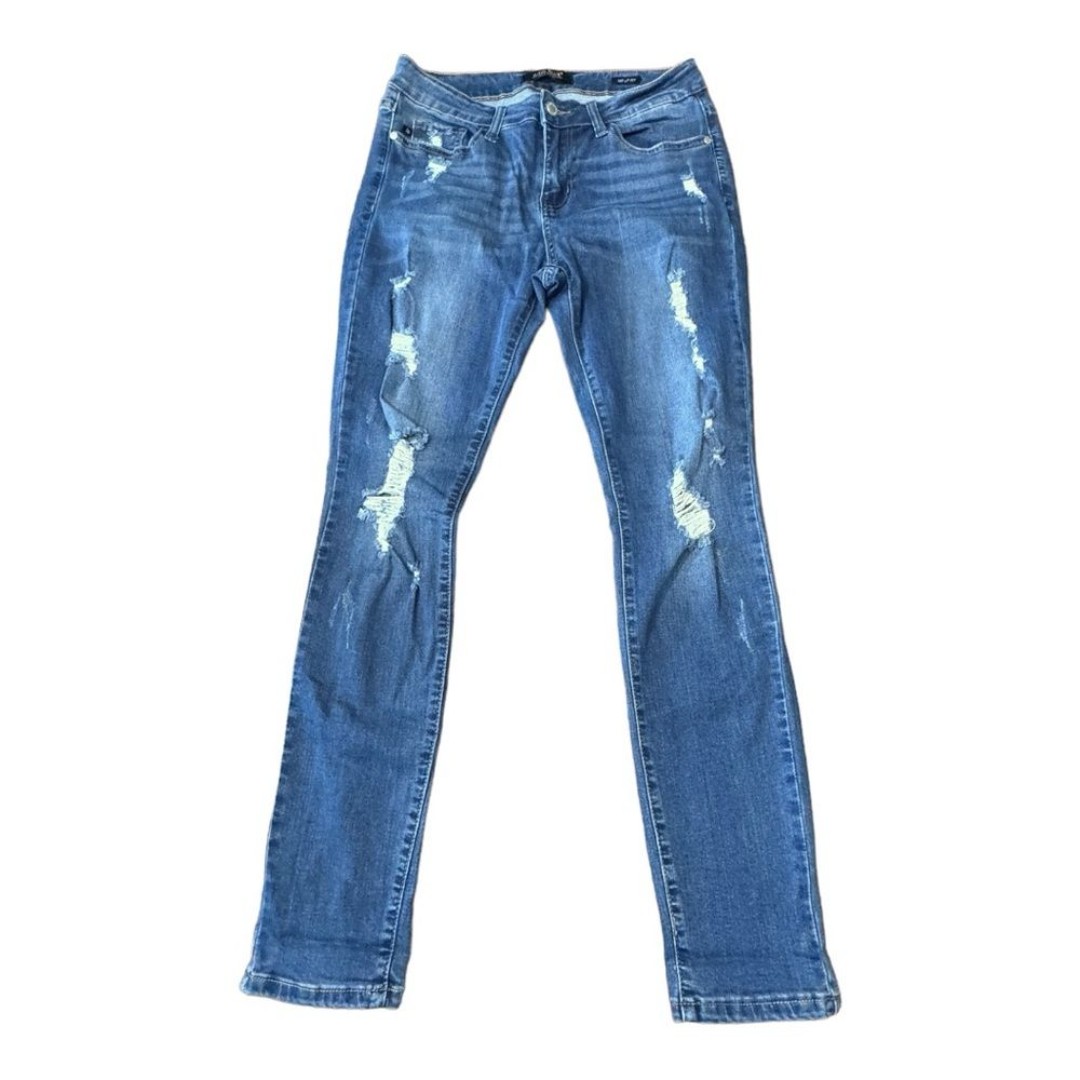 Judy Blue Distressed Skinny Blue Denim Jean Ripped Stretch JB8479 Women’s Sz 29